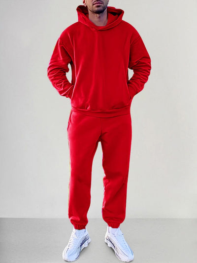 Soft Athleisure Hoodie Set Sets coofandy Red XS 