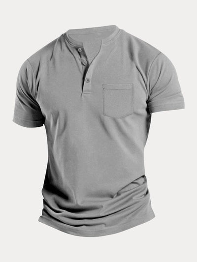 Classic Fit Soft Henley Shirt T-Shirt coofandy Light Grey S 