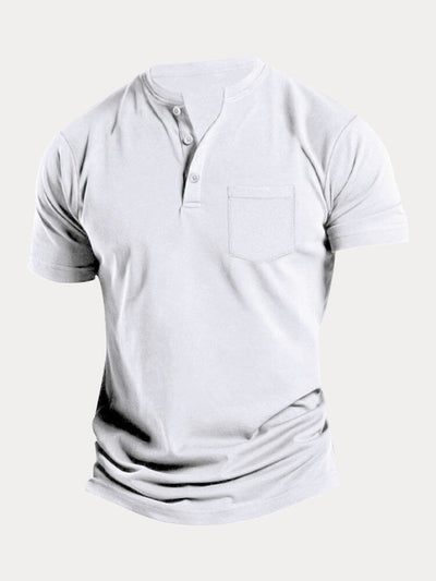 Classic Fit Soft Henley Shirt T-Shirt coofandy White S 