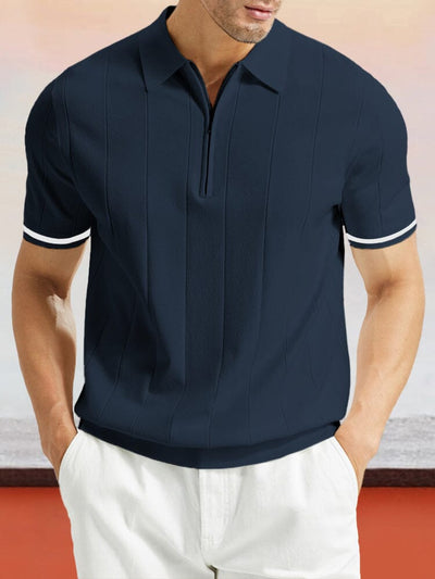 Classic Soft Knit Polo Shirt Polos coofandy Navy Blue M 
