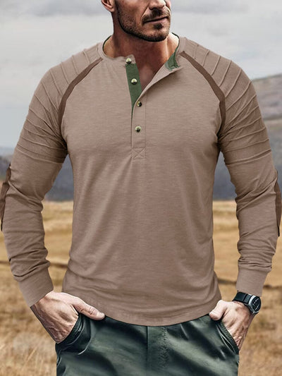 Casual Raglan Sleeve Undershirt Shirts coofandystore Brown S 