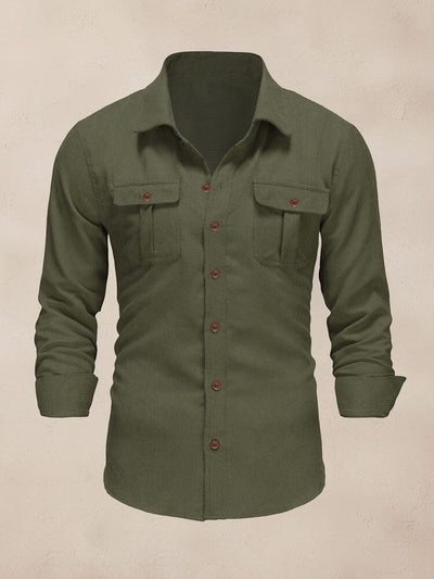 Classic Soft Corduroy Shirt Shirts coofandy Army Green XS 
