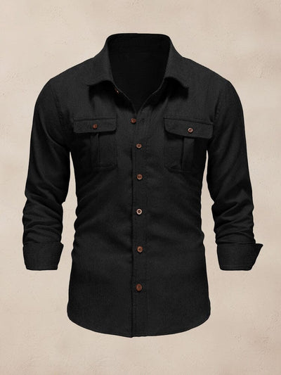 Classic Soft Corduroy Shirt Shirts coofandy Black M 