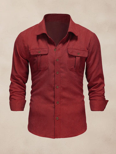 Classic Soft Corduroy Shirt Shirts coofandy Red XS 