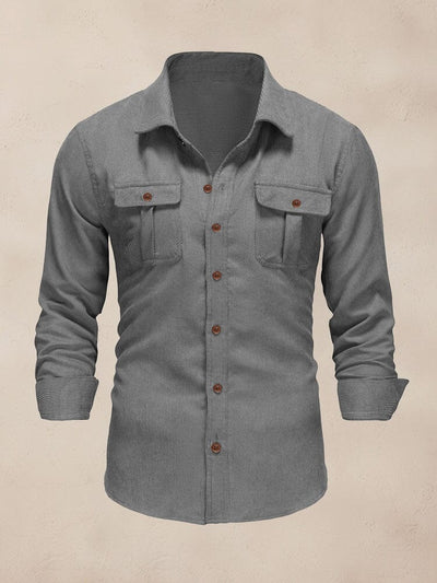 Classic Soft Corduroy Shirt Shirts coofandy Grey M 