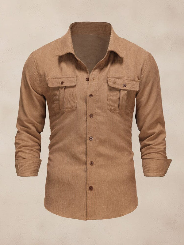 Classic Soft Corduroy Shirt Shirts coofandy Khaki M 