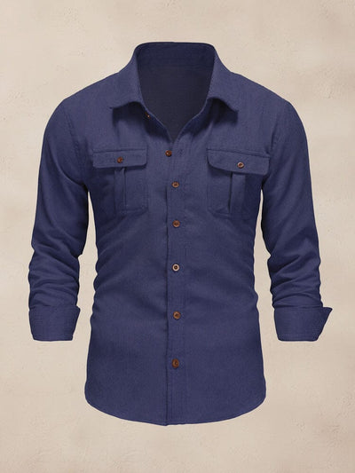 Classic Soft Corduroy Shirt Shirts coofandy Blue XS 