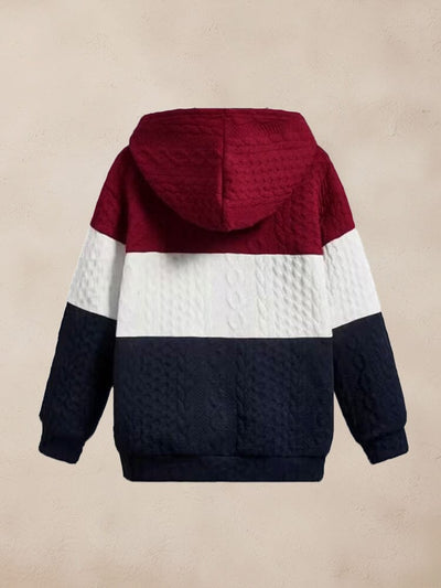 Casual Color Block Hooded Sweater Sweater coofandy 