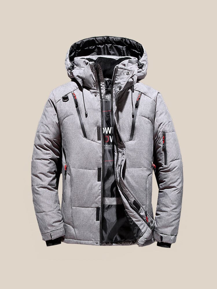 Thermal Hiking Hooded Parka Jacket Jackets coofandy Light Grey S 