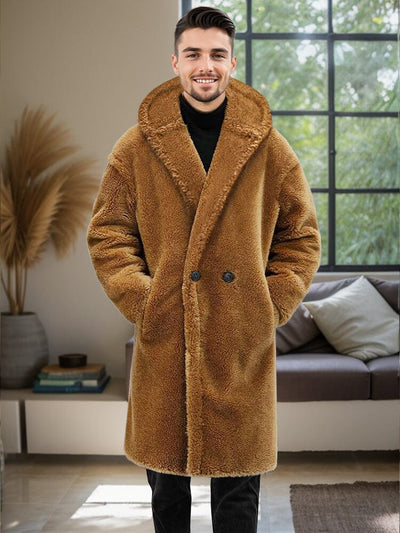 Stylish Thermal Fleece Hooded Coat Coat coofandy Midium Yellow S 