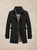 Classic Leisure Trench Coat Coat coofandy Black M 
