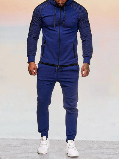 Athleisure 2-Piece Jogging Set Sports Set coofandy Dark Blue S 