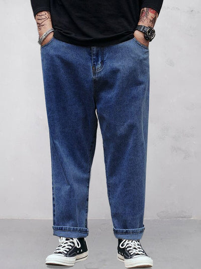 Casual Loose Straight Leg Jeans Pants coofandy Dark Blue XS 