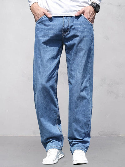 100% Cotton Straight Leg Jeans Jeans coofandy Clear Blue XS 