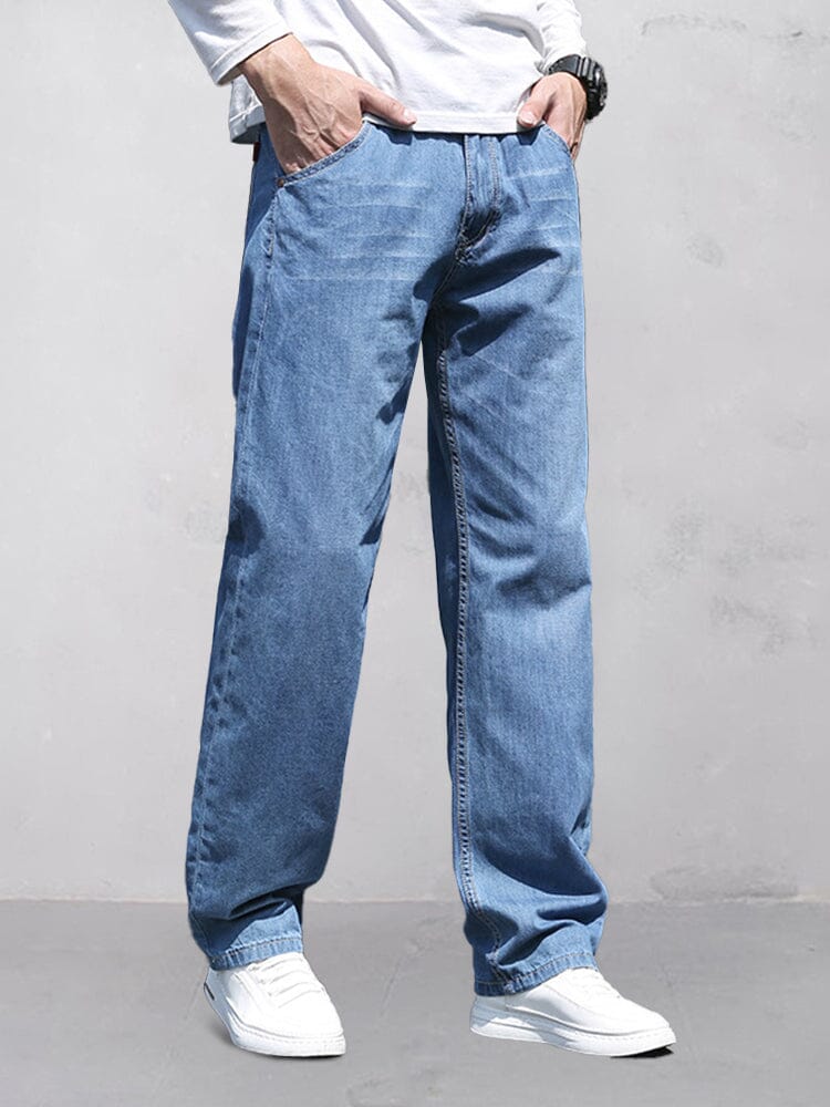 100% Cotton Straight Leg Jeans Jeans coofandy 