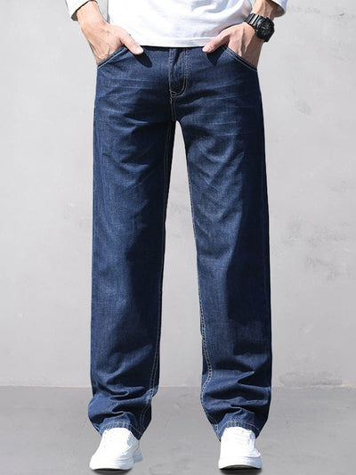 100% Cotton Straight Leg Jeans Jeans coofandy Dark Blue XS 