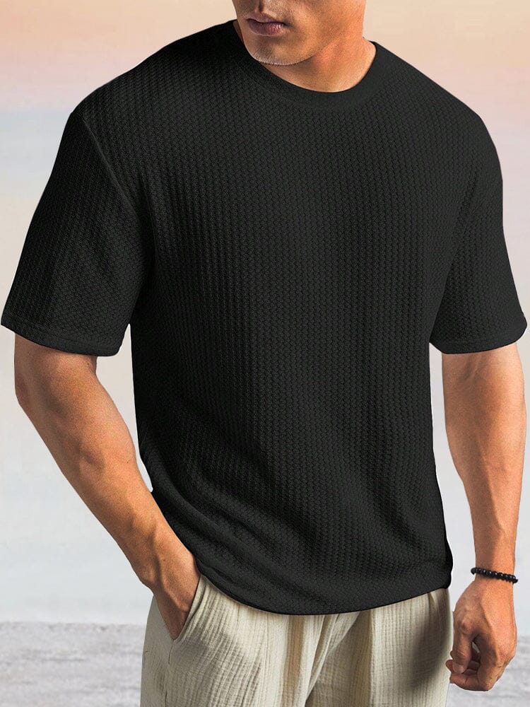 Casual Breathable Stretch T-shirt T-Shirt coofandy Black M 