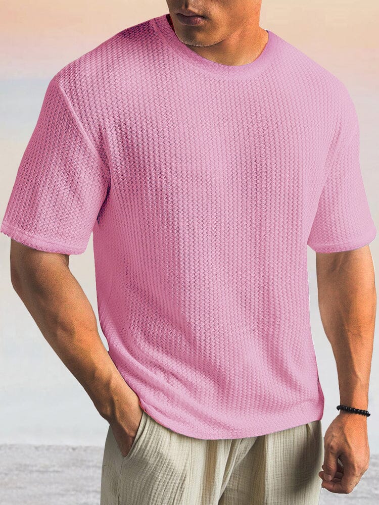 Casual Breathable Stretch T-shirt T-Shirt coofandy Pink S 