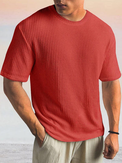 Casual Breathable Stretch T-shirt T-Shirt coofandy Red S 