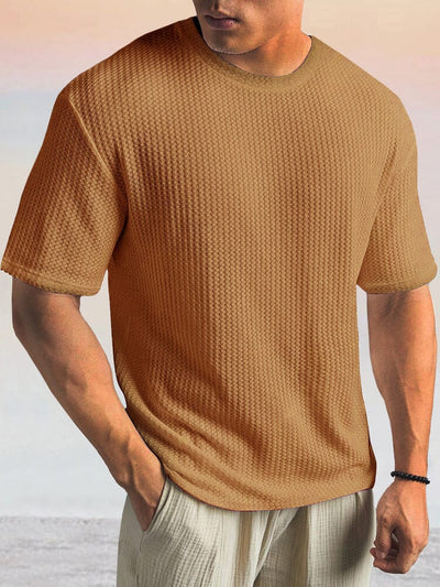 Casual Breathable Stretch T-shirt T-Shirt coofandy Brown M 