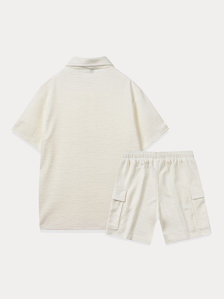 Leisure Texture 2-Piece Shirt Set Sets coofandy 