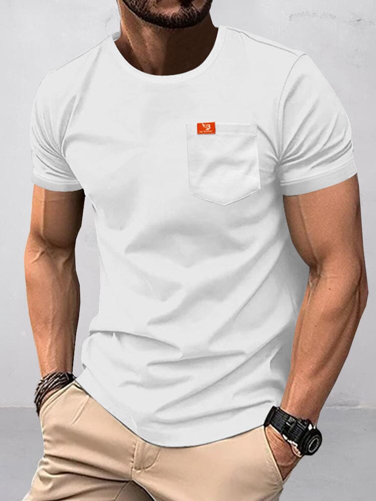 Athleisure Slim Fit Workout T-shirt T-Shirt coofandy White S 