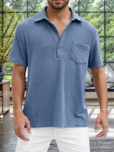 Leisure Soft Plaid Texture Shirt Shirts coofandy Blue S 
