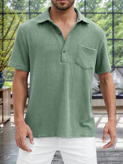 Leisure Soft Plaid Texture Shirt Shirts coofandy Green S 