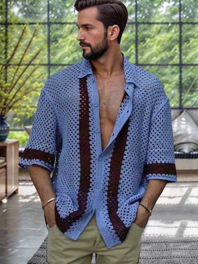 Stylish Breathable Knit Shirt Shirts coofandy PAT5 M 