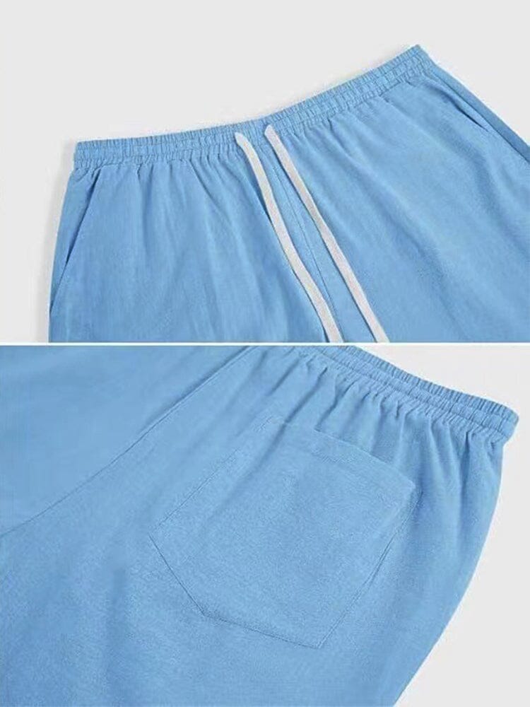 Athleisure 100% Cotton Shirt Shorts Set Sets coofandy 