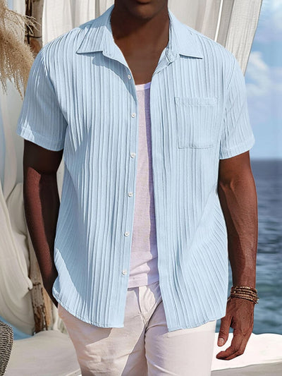 Casual Striped Textured Shirt Shirts coofandy Clear Blue M 