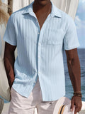 Casual Striped Textured Shirt Shirts coofandy 