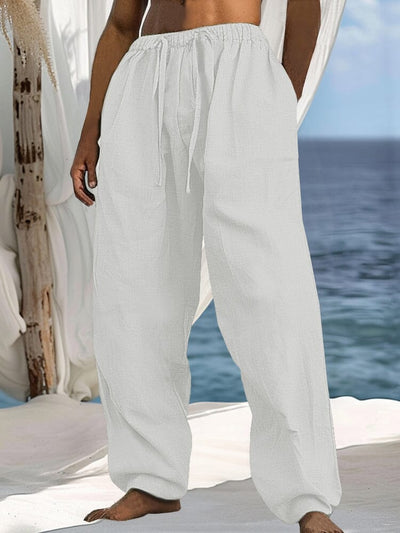 Comfort Relaxation Resort Pants Pants coofandy White S 