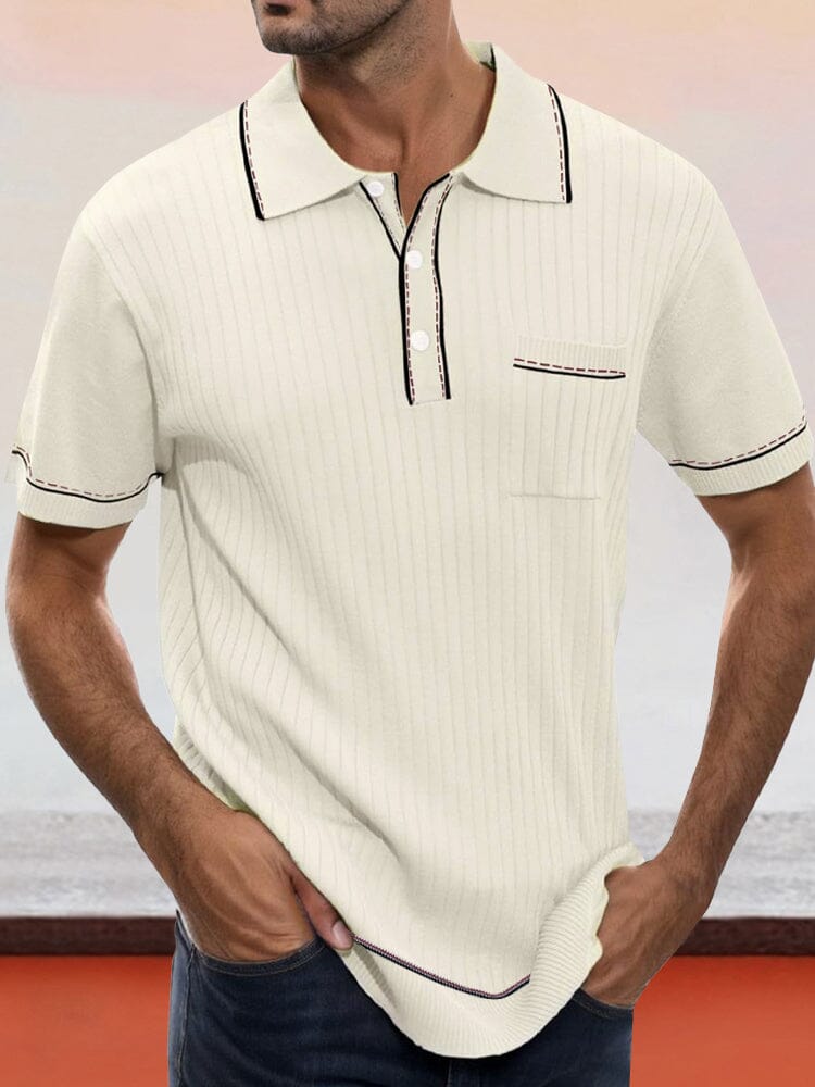 Soft Breathable Knit Polo Shirt Shirts coofandy 