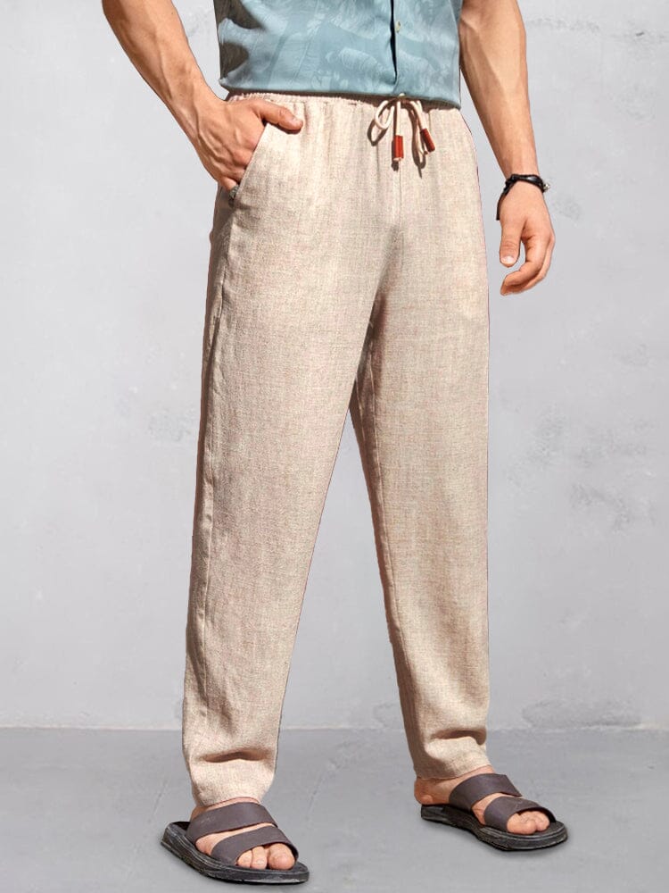 Casual Cotton Linen Straight Pants Pants coofandy 
