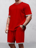 Simple 2-Piece Tracksuit Set Sets coofandy Red S 