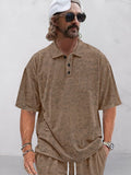 Stylish Leisure Tie Dye Top Polos coofandy Brown M 