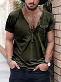 Casual Essential Henley Shirt T-shirt coofandy Army Green S 