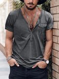 Casual Essential Henley Shirt T-shirt coofandy Dark Grey S 