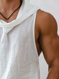 Essential 100% Cotton Hooded Tank Top Tank Tops coofandy 