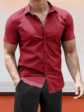 Classic Wrinkle Free Solid Shirt Shirts coofandy Red S 