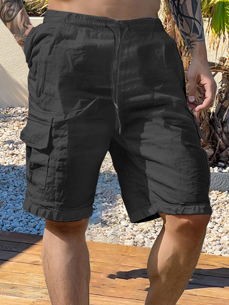 Versatile Cargo Cotton Shorts Shorts coofandy Black S 