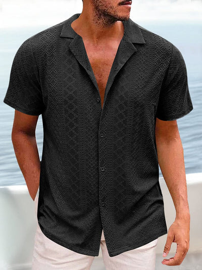 Breezy Eyelet Casual Shirt Shirts coofandy Black S 