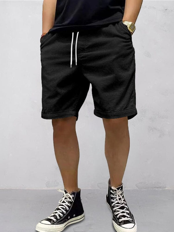 Lightweight Summer Corduroy Shorts Shorts coofandy Black S 