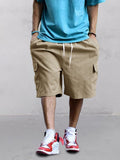 Versatile Utility Cargo Shorts Shorts coofandy Khaki S 