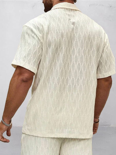 Soft Touch Wave Textured Shirt Shirts coofandy 