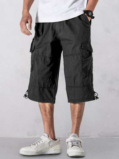 Casual Utility Cargo Capri Pants Shorts coofandy Black S 