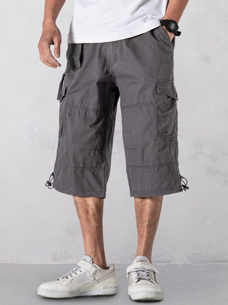 Casual Utility Cargo Capri Pants Shorts coofandy Grey S 