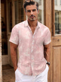 Tie Dye 100% Cotton Shirt Shirts coofandy Pink M 