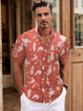 Tie Dye 100% Cotton Shirt Shirts coofandy Red S 